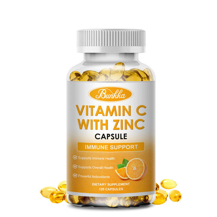 Vitamin C Capsules with Vitamin C 400mg and Zinc 11mg Supports Immune