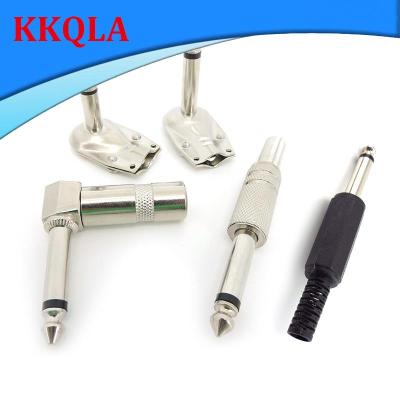 QKKQLA 10x 1/4 Inch Mono/Stereo 6.35mm 6.5MM Male Jack Plug Wire Audio Connector angel socket 2/3 pole Guitar Effect Microphone cable