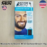 Just for men® Mustache &amp; Beard Coloring for Grey Hair with Brush 14g Easy Brush-In Color สีย้อมหนวด เครา ภายใน 5 นาที