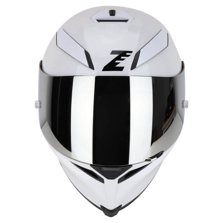 YM611 Venom Plain Zebra Motorcycles Full Face Helmet Dual Visor Motor