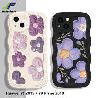 JieFie โทรศัพท์มือถือดอกไม้ภาพวาดสีน้ำมันใหม่ Y9เคสสำหรับหัวเหว่ย2019/Y9นายก2019เคสป้องกันทนแรงกระแทก TPU ขอบลอน