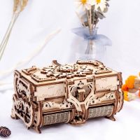 Wooden Machinery Jewelry Box 3D Antique Puzzle Assembly Code DIY Gift for Children Adult Wholesale Custom Wooden Toys