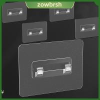 ZOWBRSH 5 Pcs พลาสติกทำจากพลาสติก ตะขอติดฝักบัว ทนทานต่อการใช้งาน โปร่งใสโปร่งใส ตะขอติดผนัง ของใหม่ ไม่มีการเจาะ ตะขอกาวใส ที่วางสบู่