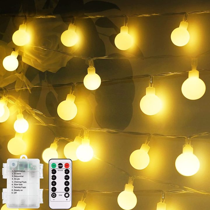 outdoor-string-lights-50-led-hanging-lights-remote-8-modes-frosted-ball-fairy-light-bedroom-wedding-christmas-tree-party-decor