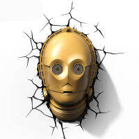 [ใหม่] สร้างสรรค์สงครามดู Threepio C-3PO หุ่นยนต์ตัวเลขรุ่น3D โคมไฟติดผนังที่ไม่ซ้ำกันไฟ LED โคมไฟเครื่องประดับบ้านตกแต่งห้อง