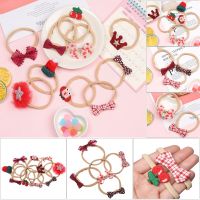 MGRHJO 1pc Lovely Elastic Floral Hair rope Bow Knot Princess Style Christmas Hair Band Baby Headband Hair Accessories Nylon Hairband