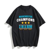 เสื้อยืดโอเวอร์ไซส์เสื้อยืดแขนสั้นเสื้อยืดโปโล พิมพ์ลาย Manchester City Champion League สําหรับผู้ชาย และผู้หญิงS-5XL S-5XL