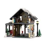 MOC Christmas Architecture Series Winter Sport Shop Building Blocks Kit Idea Assemble House Bricks Toys For Children Xmas Gifts