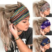 【YF】 Women Hair Bands Headband Bohemian Sports Run Bandage Elastic Girl  Wide Print Headwrap Headpiece Hairband Ladies