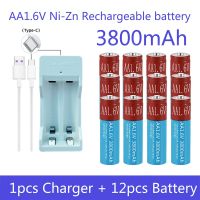 ZZOOI AA Battery Rechargeable Batteries NiZn 3800mAh 1.6V Battery for toys MP3 Solar Lights Digital Camera MP4 RC car  USB Charger