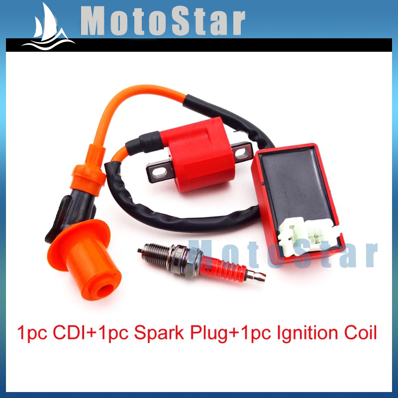 5 Pin CDI AC Box Racing Ignition Coil 3 Prong Spark Plug for GY6 50 70 90 110 125 150cc 4-stroke Engine Scooter ATV Go Kart Moped Quad Pit Dirt Bike Racing Bike Motorcycle 139QMB 152QMI 157QMJ 