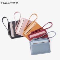 PURDORED 1 Pc Double Sides Thin Card Holder Bank Credit ID Cards Pouch Case Wallet Slim Zipper Business Bank Card Organizer Card Holders