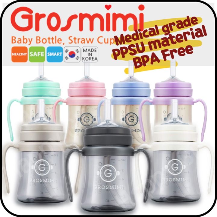 GROSMIMI Spill Proof no Spill Magic Sippy Cup with Straw with