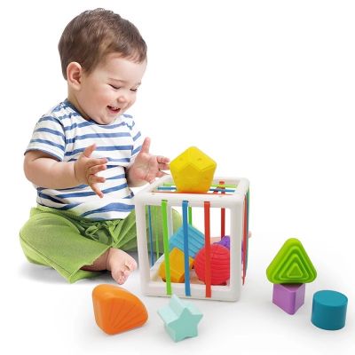Toykidsshop ของเล่นเด็ก Montessori รูปทรงลูกบาศก์ สีรุ้ง เสริมพัฒนาการเด็ก บล็อกตัวต่อสีรุ้ง No.783