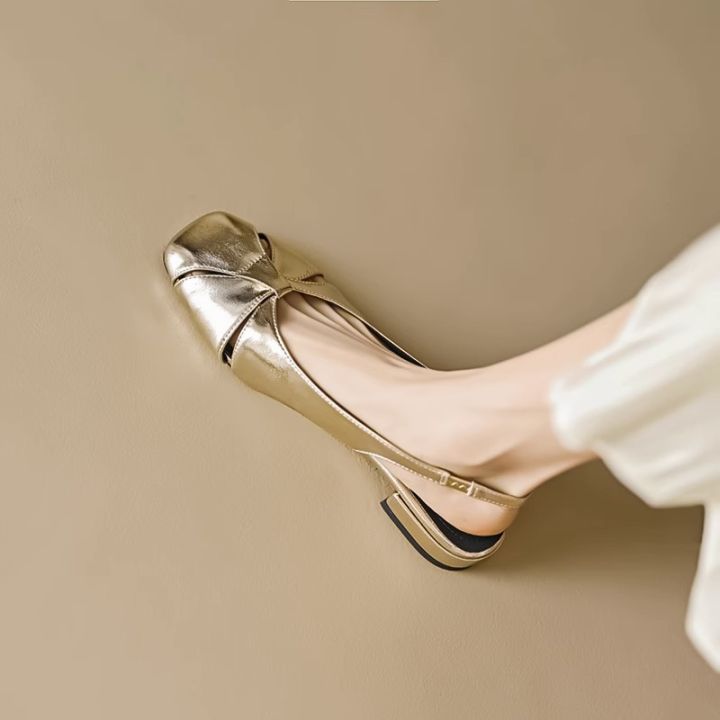 รองเท้าแตะหัวเหลี่ยมแฟชั่นผู้หญิงฤดูร้อน-2023-รองเท้าส้นแบนหนังนุ่มระบายอากาศส้นหนาสไตล์ฝรั่งเศสรุ่นใหม่