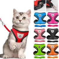 【LZ】 Cat Harness Adjustable Vest Walking Lead Leash For Puppy Dogs Collar  Mesh Harness For Small Medium Dog Cat Pet Accessories