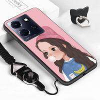 Case4you สำหรับ Infinix Note 30 Note 5G Note 30 Pro Note 30 VIP (แหวนใส่นิ้ว + สายคล้อง) เคสมือถือการ์ตูนคู่รักน่ารักคาดการณ์ความรักเคสโทรศัพท์ป้องกัน TPU โทรศัพท์สวยงามสำหรับเด็กผู้หญิงเด็กผู้ชายกันกระแทกฝาหลัง