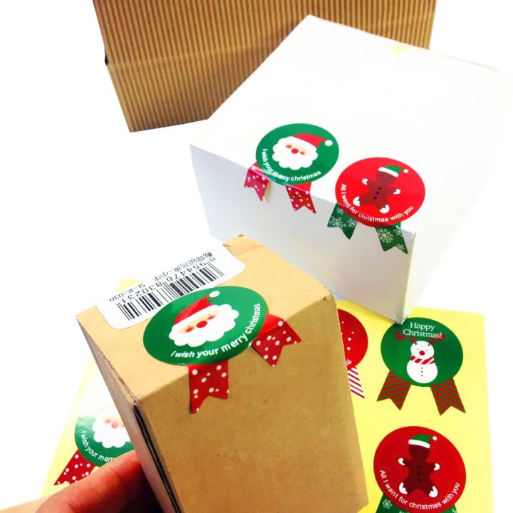 800pcs-vintage-christmas-theme-series-badge-design-diy-multifunction-seal-sticker-gift-label-wholesale-stickers-labels