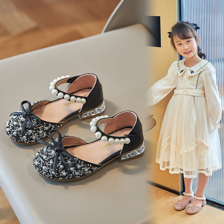 new-style-รองเท้าเจ้าหญิงแฟชั่นเด็กหญิง-2023-ฤดูใบไม้ผลิและฤดูร้อนใหม่สไตล์เกาหลีกระเป๋าชายและเด็กรองเท้าแตะหญิงรองเท้าติดหัว-rhinestone