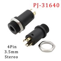 1/2/5Pcs PJ-31640 3.5mm Jack 4Pole Stereo Audio Socket Panel Mount Connector With Nut 3.5mm 4 Channel Headphone Female Interface