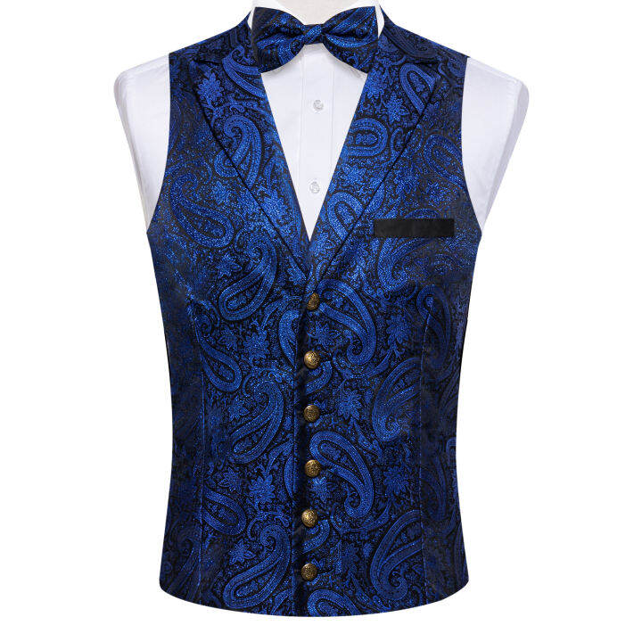 victorian-business-vest-สำหรับ-man-royal-blue-paisley-bowtie-pocket-square-cufflinks-ชุดปรับผู้ชายงานแต่งงาน-waistcoat