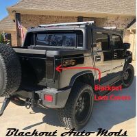 สำหรับ Hummer H2 SUT 2003-2009 ABS Blackened ไฟท้ายรถกลับไฟเลี้ยวฝาครอบป้องกันโคมไฟสติกเกอร์รถอุปกรณ์เสริม