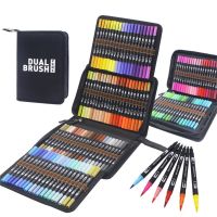 12/24/36 120 Colors Double Ends Manga Art Brush Pen Set Pencil Watercolor Art Markers Fineliner Calligraphy Pens Art Supplies Highlighters Markers