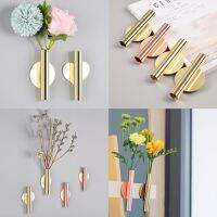 1Pcs Stainless Steel Vase Wall Holder Flowerpot for Home Wedding Decoration Livingroom Wall Mirror Vase Room Decor Accessories