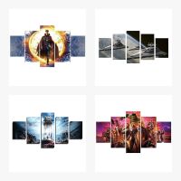 Lizhanmin 5ชิ้น Modular Wall Art ภาพวาดผ้าใบ Superhero รูปภาพสำหรับห้องนั่งเล่น Home Decor