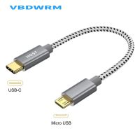 สาย USB-C ชนิดสั้น C ไปไมโคร USB USB USB C เพื่อไมโคร USB สายซิงค์ข้อมูลชาร์จ OTG USB 0.2เมตรสำหรับ Xiaomi Samsung Macbook Pro