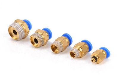 5PCS Pneumatic fitting pc04-01 06/08-01/02/03/04 pc4-m5 pc6-m6 male thread air pipe conner auick coupling brass fitting