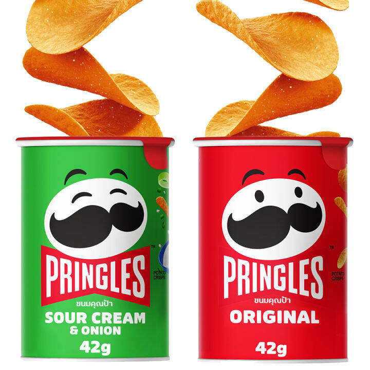 ชุดขายดี-แพ็คเล็ก-pringles-พริงเกิลส์-มันฝรั่งทอดกรอบ-ขนาด-42-กรัม-ขนมทานเล่น-ของว่าง-เลือกรสได้-4-รส