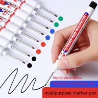 3Pcs/Set Long Head Markers Bathroom Woodworking Decoration Multi-purpose Deep Hole Marker Pens Red/Black/Blue/Green/White Ink