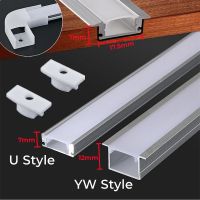 2-30pcs/lot 0.5m/pcs U/YW-Style Aluminum Profile Recessed Frameless Channel Milky Cover Corner Cabinet LED Line Bar Strip Lights