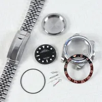 MINUTETIME Watch Essories 40มม. NH34ญี่ปุ่นเคส GMT 28.5มม. สายนาฬิกาข้อมือสีดำกุหลาบ