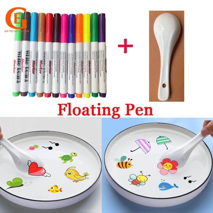 【Ready stock】 8/12 Colors floating pen Children painting in water