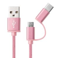 2In1 USB 2.0 USBตัวผู้USB 3.1 Type CไมโครUSBสานข้อมูลสายชาร์จอย่างรวดเร็ว