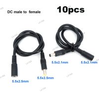 10x DC male to female power supply Extension connector Cable Plug Cord wire Adapter for led strip camera 5.5X2.1 2.5mm 12v 18awg YB8TH