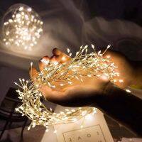 Battery Operated Copper Wire Garland Fairy Lights 100/200Leds Fairy Cluster Firecrackers String Light For Garden Christmas Decor