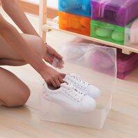 (cerci household goods)5ชิ้นสุภาพสตรี/เด็ก TransparentShoeBox CosmeticFolding ชั้นวางรองเท้า ColorFlip กล่องรองเท้า