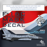 Galaxy D48034 Decals โปแลนด์ F-16C Falcon Fighter NATO Tiger Meet Camouflage Die-Cut หน้ากากแบบยืดหยุ่นสำหรับ148 Scale รุ่น K48076