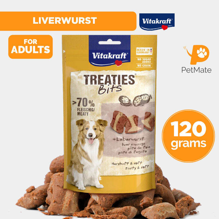 Vitakraft Vita Treaties Bits Dog Treats Liverwurst 120g PetMate soft