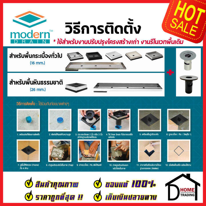 modern-drain-ตะแกรงดักกลิ่น-กันแมลง-5-นิ้ว-abs-สีครีม-ปูหน้าพื้นกระเบื้อง-a-et2216-md50-1-สำหรับพื้นเดิมต่อท่อ-pvc-2-นิ้ว-ฟลอร์เดรน-โมเดิร์น-เดรน-ของแท้