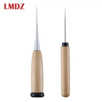 1pcs Durable Awl Tool Gourd Shape Wooden Handle Scratch Awl For Leather  Hole Punch Awl Maker Tool