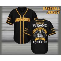 Im An Aquarius Base Jersey Zodiac Sign Zodiac Horoscope Lover Gift Men Baseball Jersey Full Button