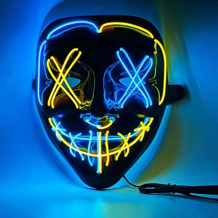 Halloween Mask Scary Halloween Glowing In Dark Coldplay Light Up Purge 