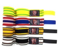 2pcs Breathable fight straps three-color striped hand straps Muay Thai Sanda fight elastic hand strap bandages