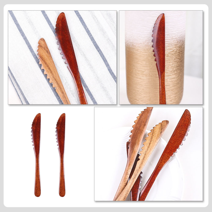 2 Pcs Spatulas Jam kayu Spatulas Spatulas kayu Spreader Jam praktikal