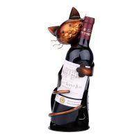 TOOARTS Cat Wine Rack Red Wine Holder Shelf Metal Sculpture Bottle Stand Display Rack Home Decoration Handcrafts Christmas Gifts