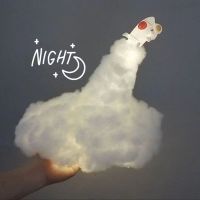 ☼ Printed Rocket Lamp Manual Dly LED Colorful Cloud Astronaut With USB Rechargeable Kids Home Decoration Night Light Creative Gift